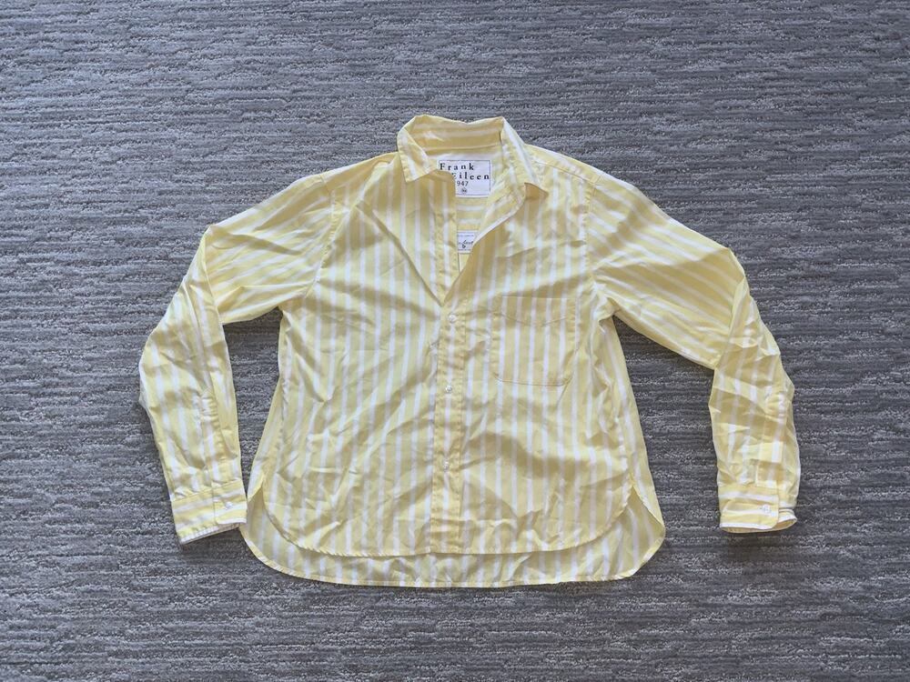 Frank & Eileen Silvio Button-Up Shirt yellow stripe size XS cotton
